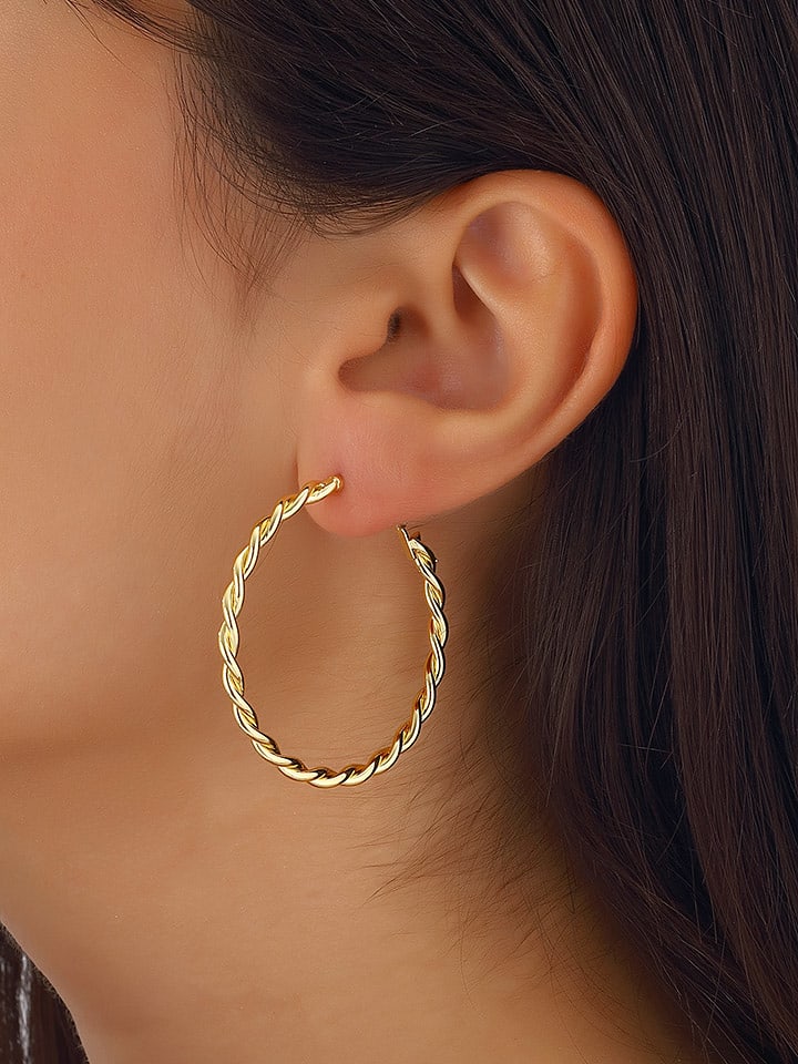 Luja Bijoux Pozłacane kolczyki-kreole