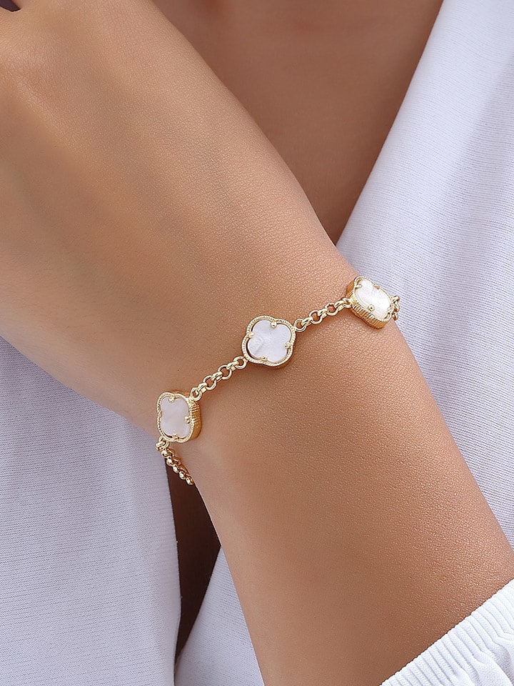 Luja Bijoux Pozłacana bransoletka z masą perłową