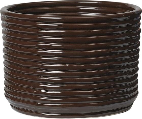 Ferm Living Osłonka na doniczkę Corduroy ciemnobrązowa