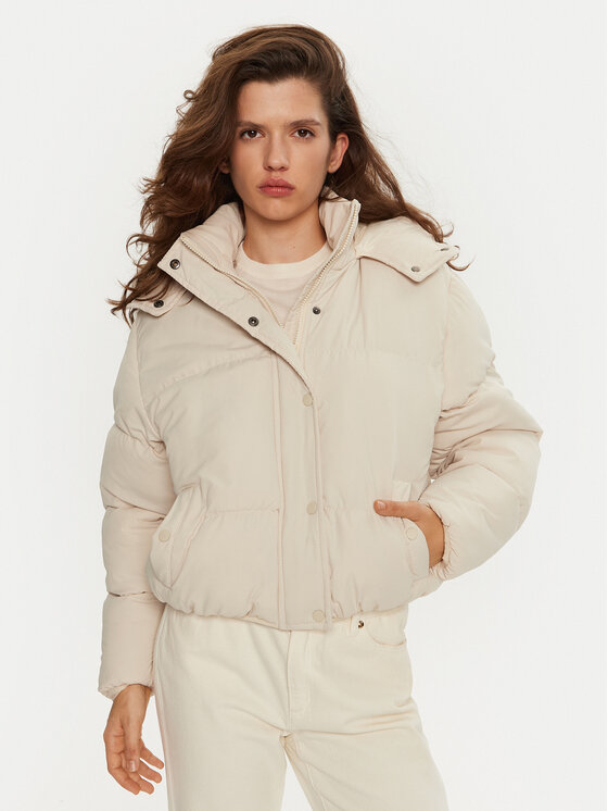 Brave Soul Kurtka puchowa LJK-BUNNYCREAM Écru Oversize