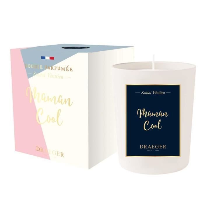 Szklana świeca zapachowa - Maman Cool - Wysokiej jakości wosk roślinny - Biała