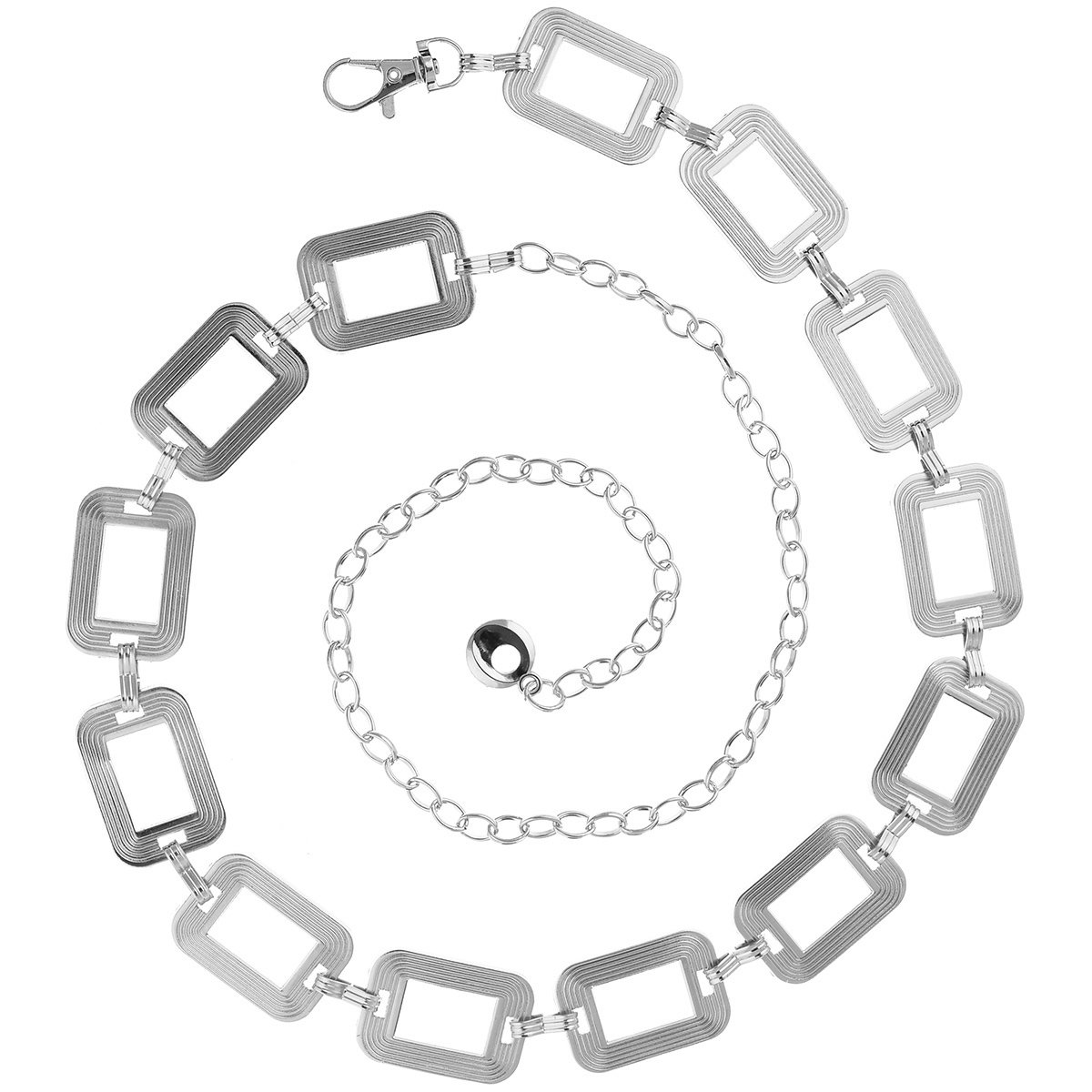 Ozdobny Pasek Damski Do Sukienki Metalowy Łańcuszek Elegancki Srebrny