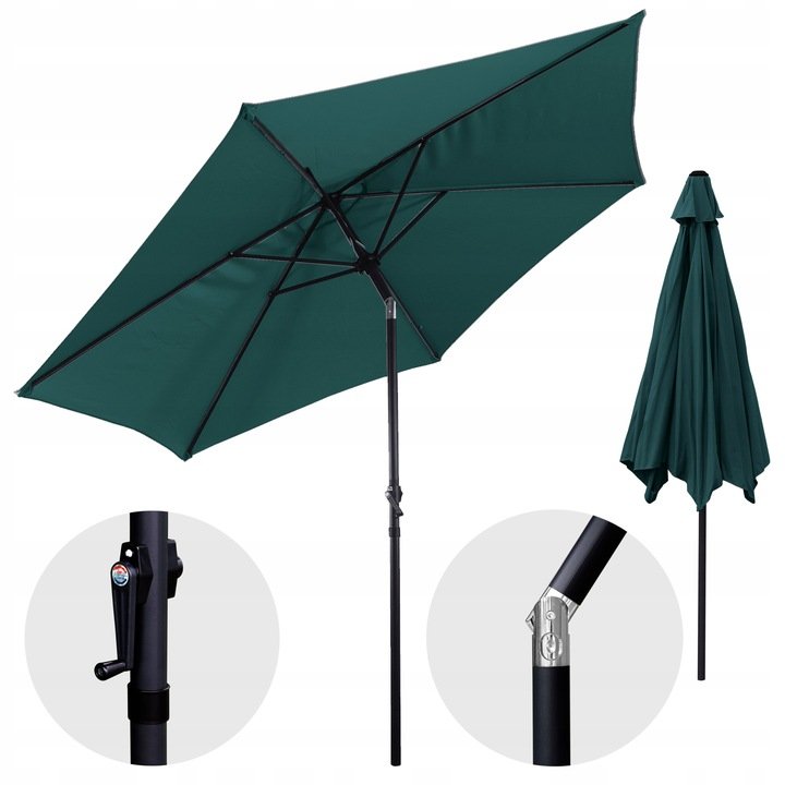 PARASOL OGRODOWY DUŻY SOLIDNY SKŁADANY 300CM REGULOWANY ŁAMANY SOLIDNY UV