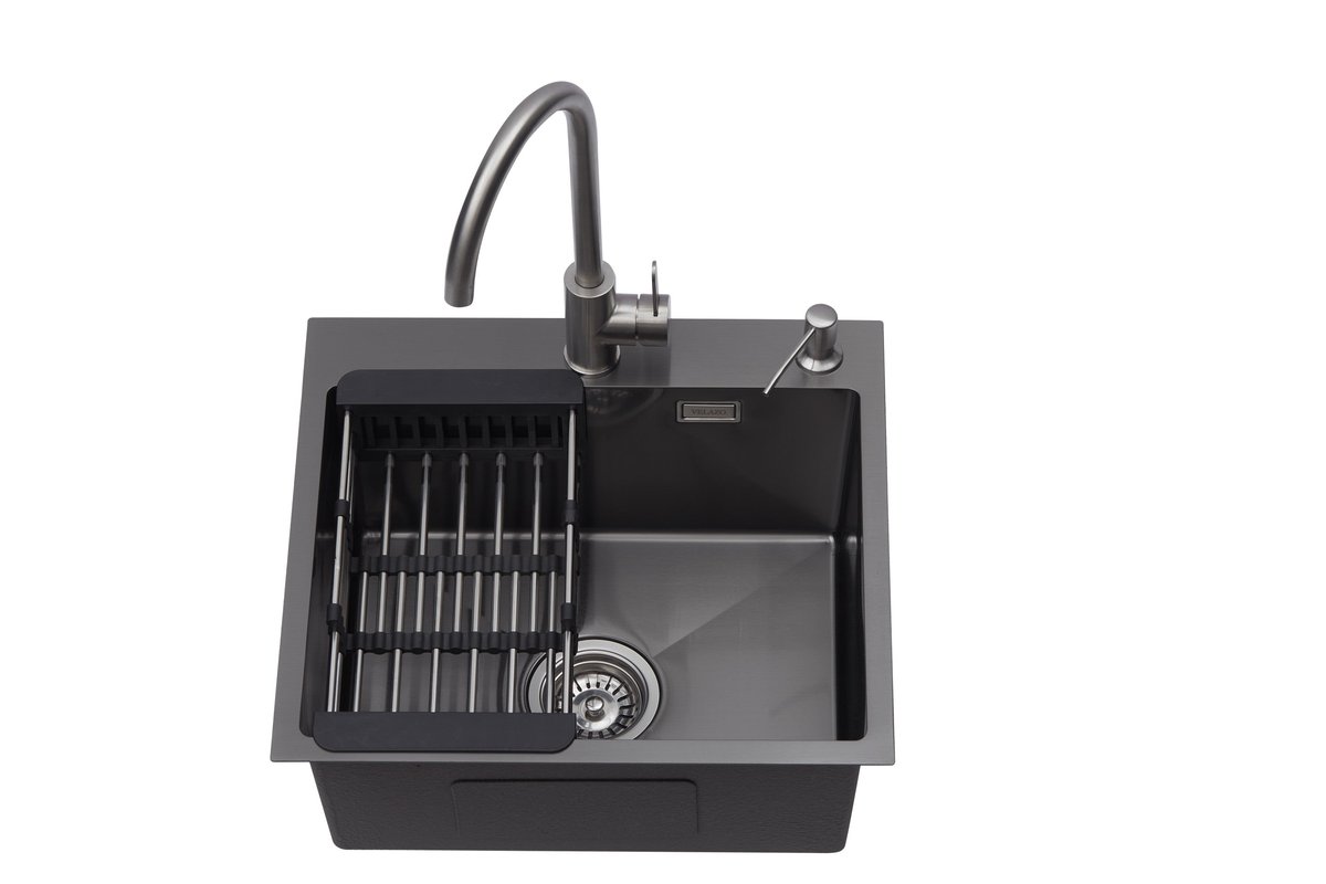 Zlewozmywak stalowy jednokomorowy 50x45 cm GRAFIT PVD od Velazo.