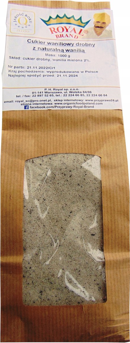 Cukier WANILIOWY drobny 500 g z NATURALNĄ WANILIĄ