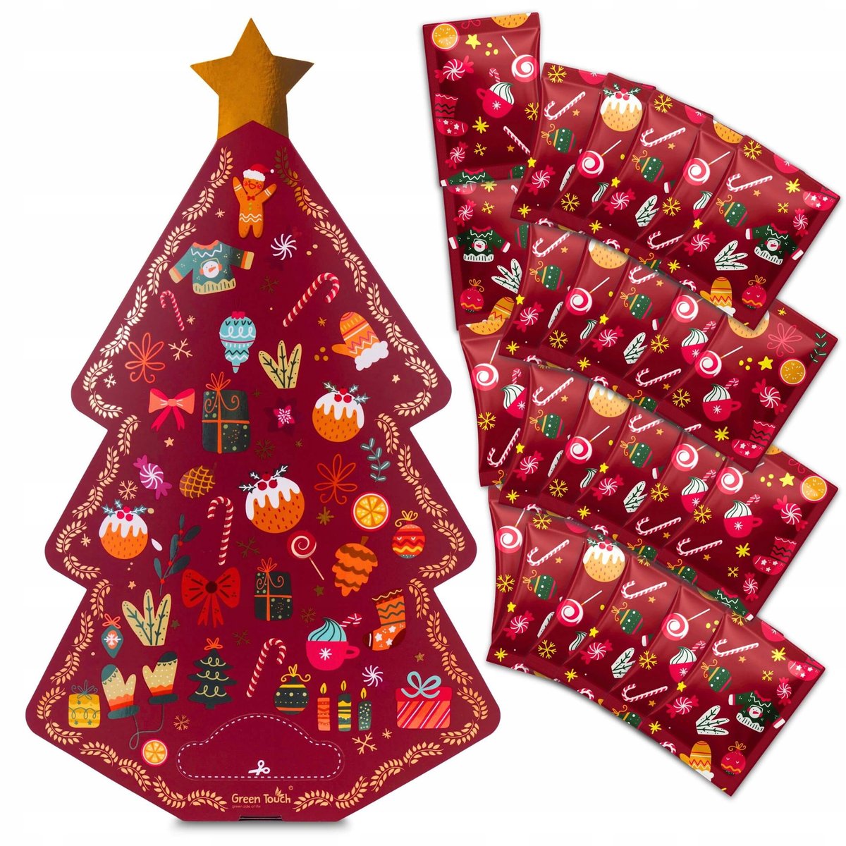 KALENDARZ ADWENTOWY z herbatą liściastą zestaw herbat prezent Green Touch