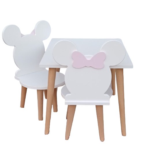 STOLIK Z DWOMA KRZESEŁKAMI MYSZKA zestaw dla dzieci/stolik 50x60cm+dw krzesełka myszka/patimondo