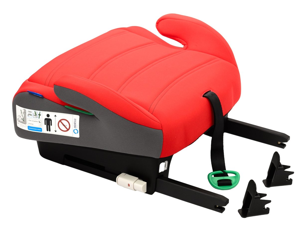 Sparco I-Size Fotelik Podstawka Booster 125-150Cm Isofix   Red/Grey
