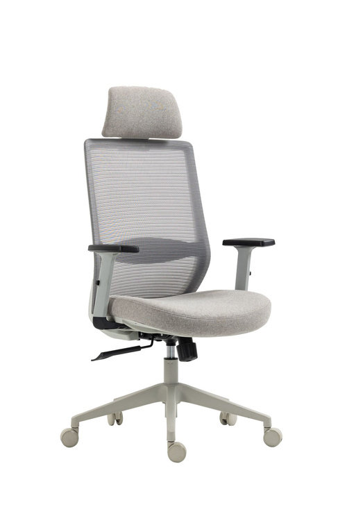 Fotel obrotowy z regulacją podłokietników SIMON szary