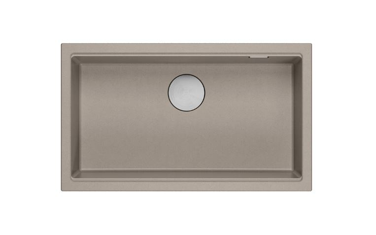 Quadron Logan 110 Zlewozmywak granitowy jednokomorowy 76x44 cm szarobeżowy/stal szczotkowana HQD7644U4_BS_I