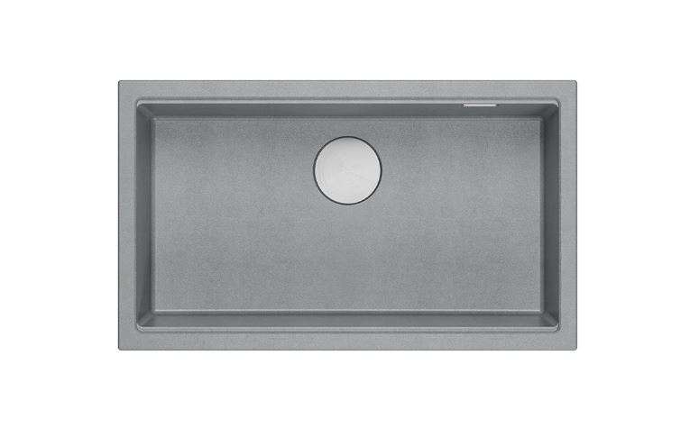 Quadron Logan 110 Zlewozmywak granitowy jednokomorowy 76x44 cm szary/stal szczotkowana HQD7644U5_BS_I