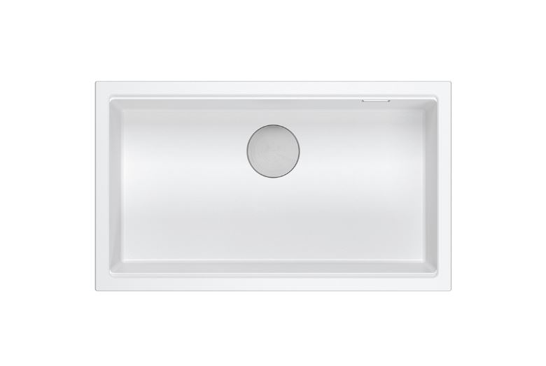 Quadron Logan 110 Zlewozmywak granitowy jednokomorowy 76x44 cm biały/stal szczotkowana HQD7644U1_BS_I