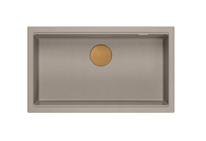 Quadron Logan 110 Zlewozmywak granitowy jednokomorowy 76x44 cm szarobeżowy/miedziany HQD7644U4_PVDC1_I