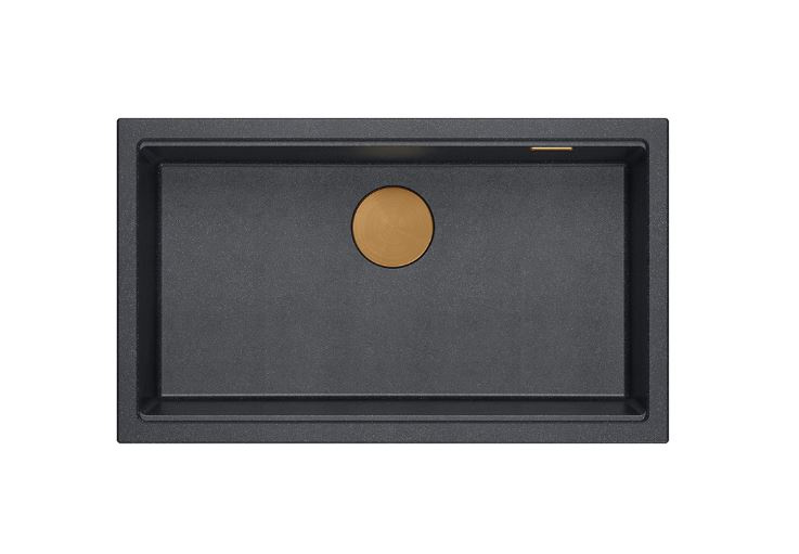 Quadron Logan 110 Zlewozmywak granitowy jednokomorowy 76x44 cm grafitowy/miedziany HQD7644U8_PVDC1_I