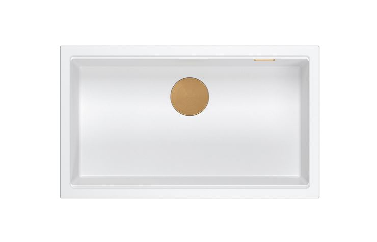 Quadron Logan 110 Zlewozmywak granitowy jednokomorowy 76x44 cm biały/miedziany HQD7644U1_PVDC1_I