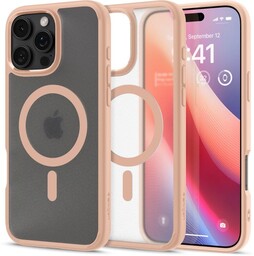 Spigen Etui Ultra Hybrid Mag do MagSafe do iPhone 16 Pro, półprzezroczysto-różowe
