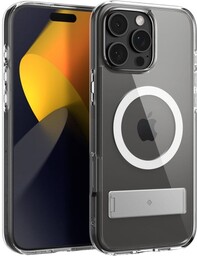 Spigen Etui Caseology Capella Mag MagSafe KickStand do iPhone 16 Pro Max, przezroczysto-białe