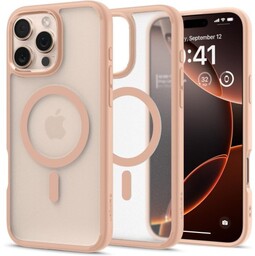 Spigen Etui Ultra Hybrid Mag do MagSafe do iPhone 16 Pro Max, półprzezroczysto-różowe