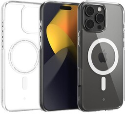 Spigen Etui Caseology Capella Mag MagSafe do iPhone 16 Pro, przezroczysto-białe