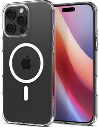 Spigen Etui Crystal Flex Mag do MagSafe do iPhone 16 Pro, przezroczysto-białe