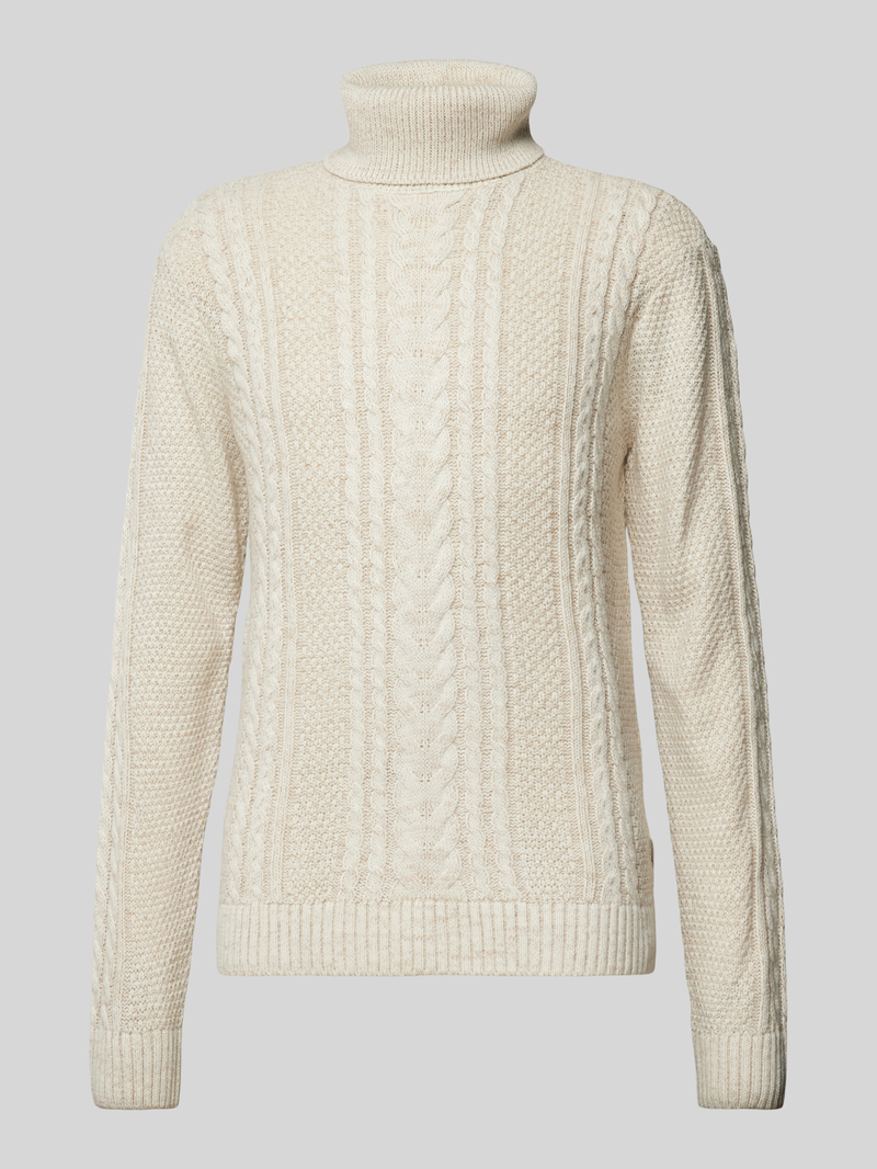 Sweter z dzianiny z wzorem warkocza
