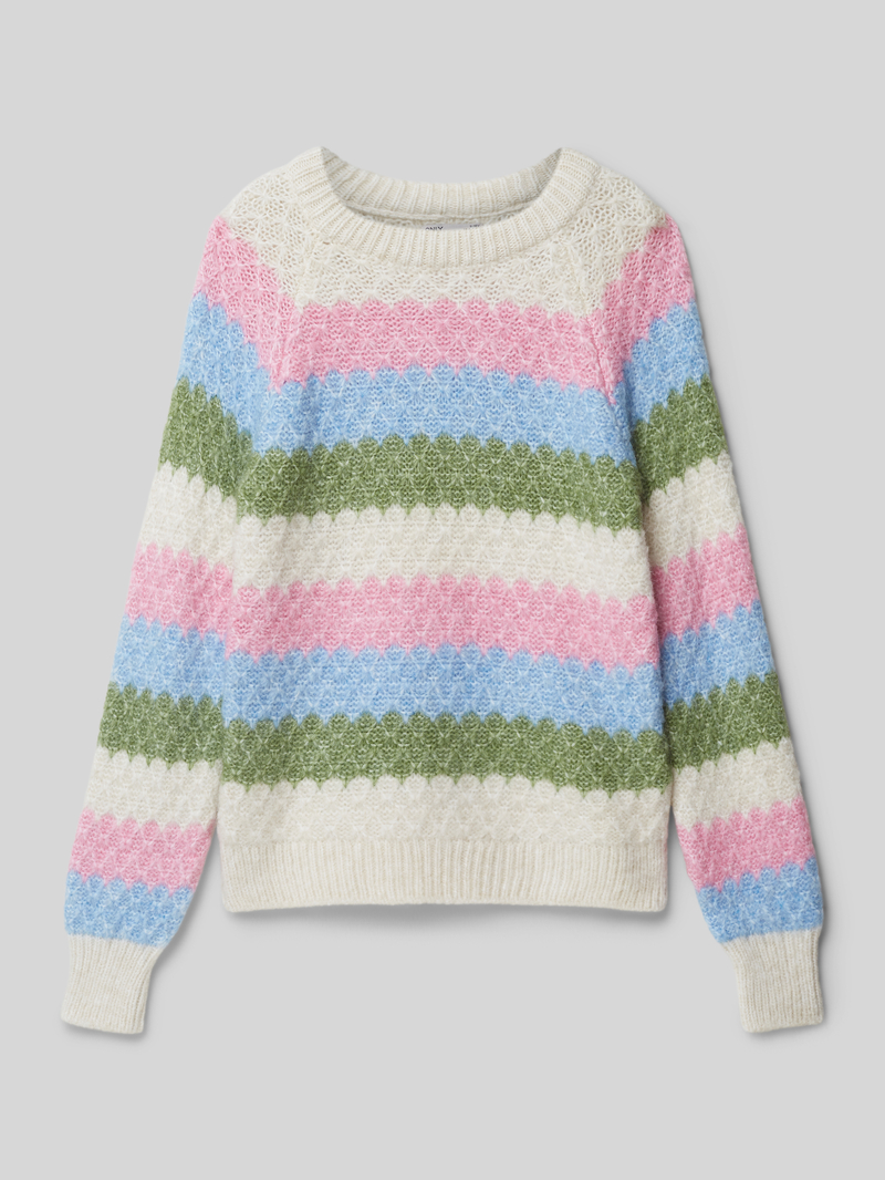Sweter z dzianiny o kroju regular fit z prążkowanymi wykończeniami model ‘CHOLE’