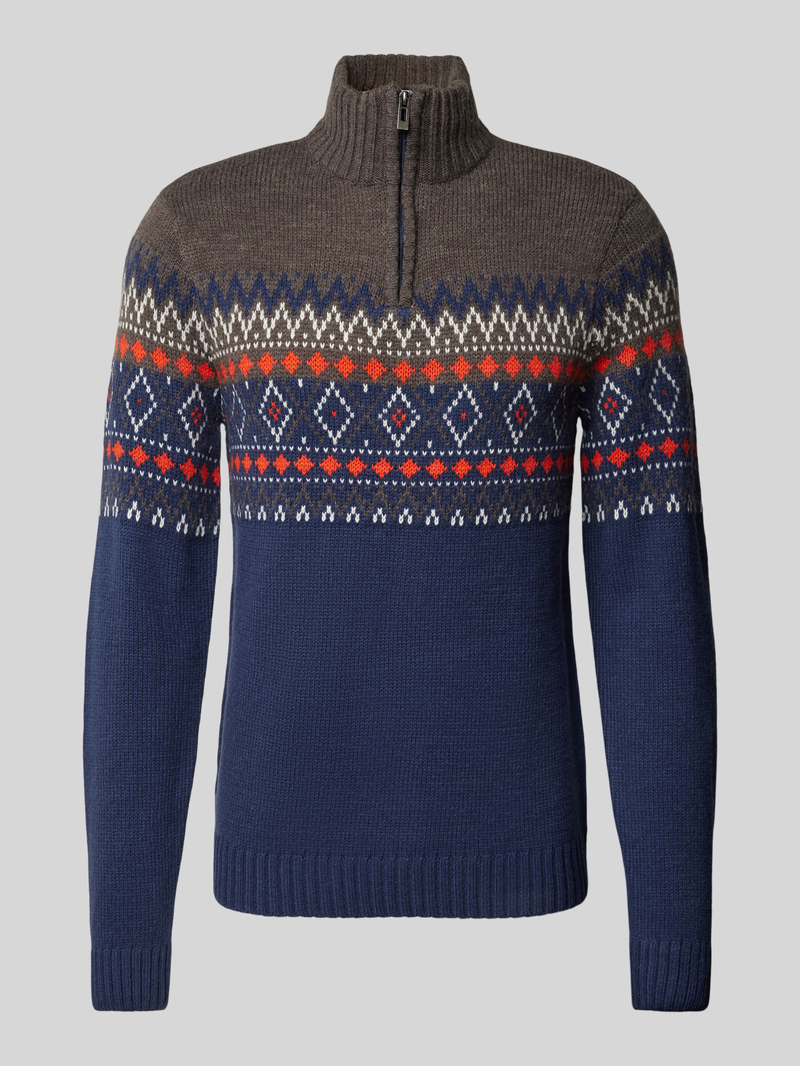 Sweter z dzianiny ze stójką