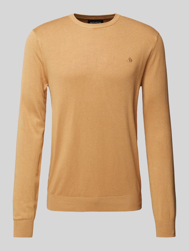 Sweter z dzianiny z wyhaftowanym logo model ‘CORE’