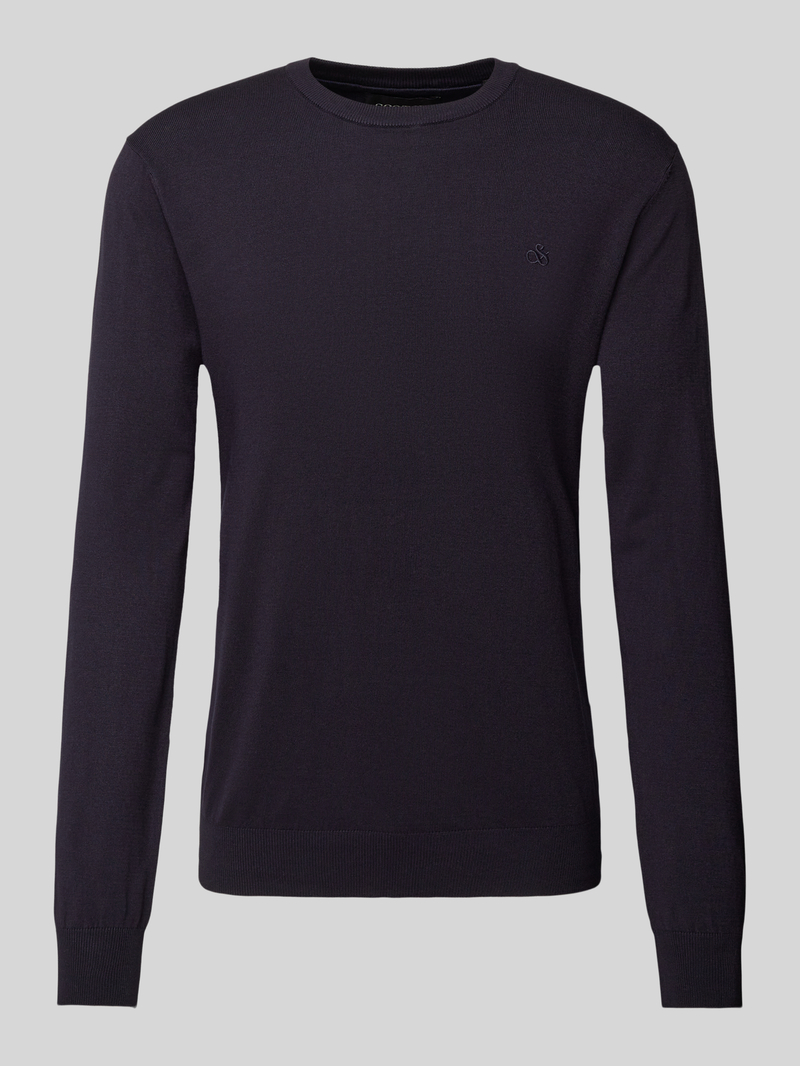 Sweter z dzianiny z wyhaftowanym logo model ‘CORE’