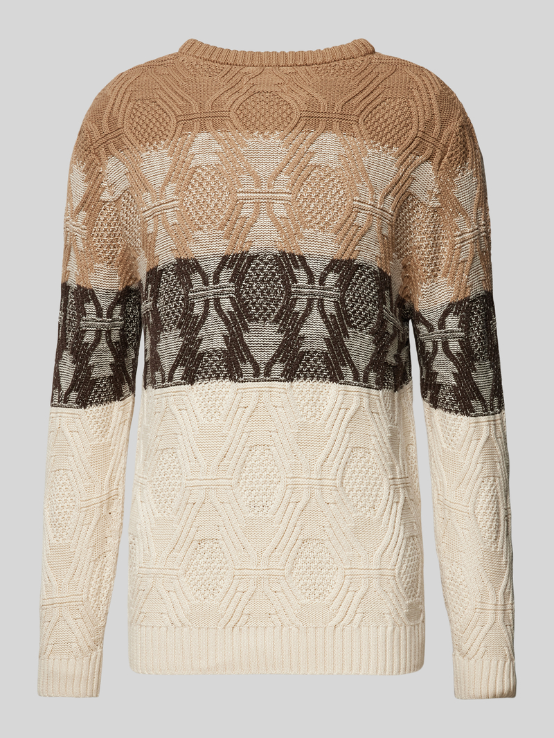 Sweter z dzianiny z detalem z logo