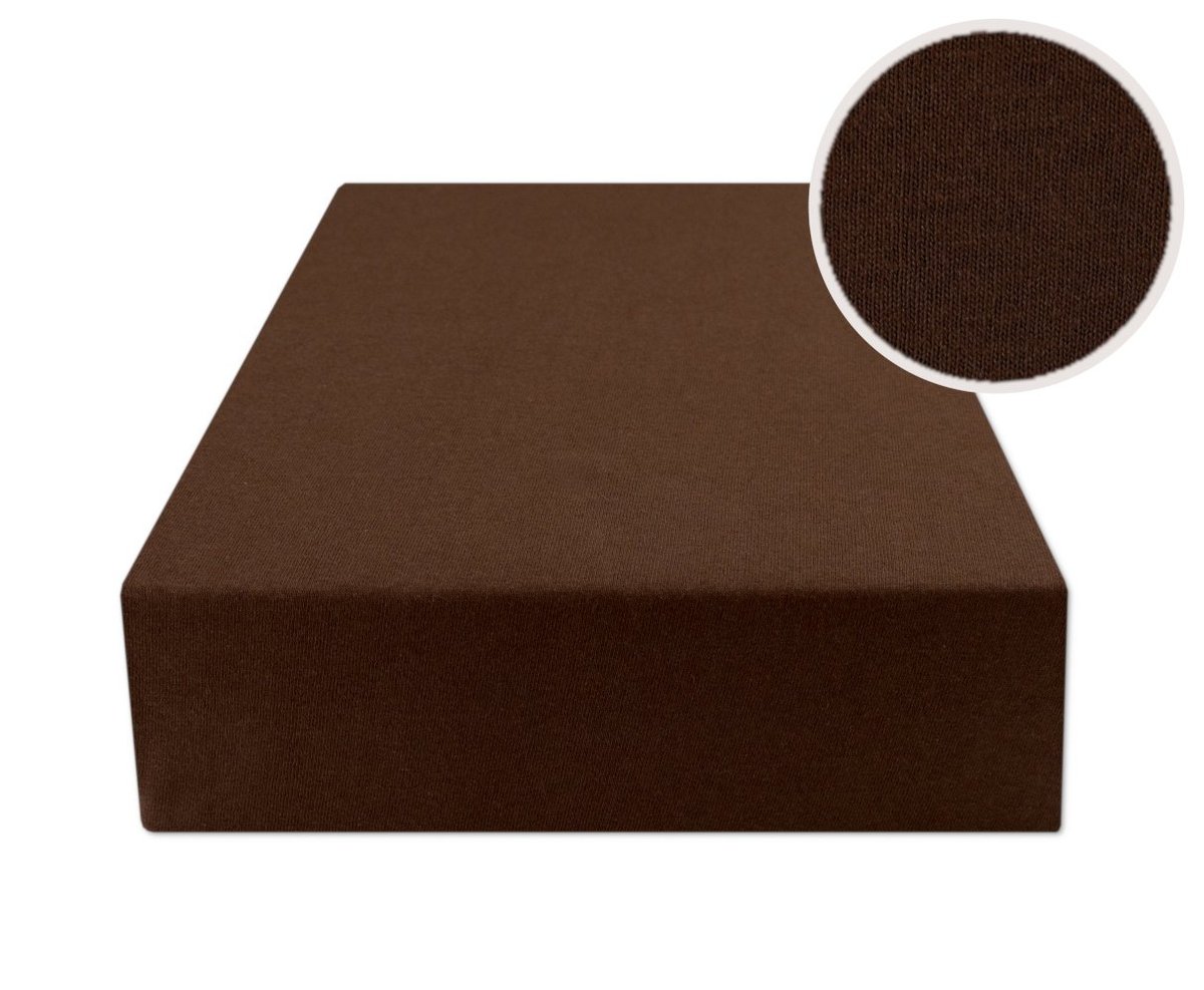 Prześcieradło Z Gumką 200X220 Jersey Brąz