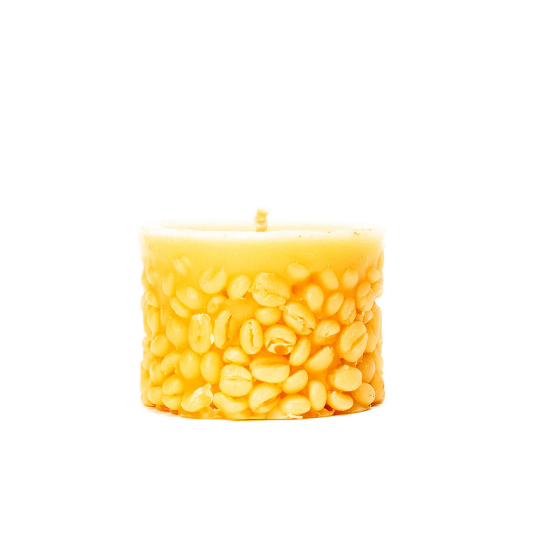 Świeca z wosku pszczelego okrągła z kawą