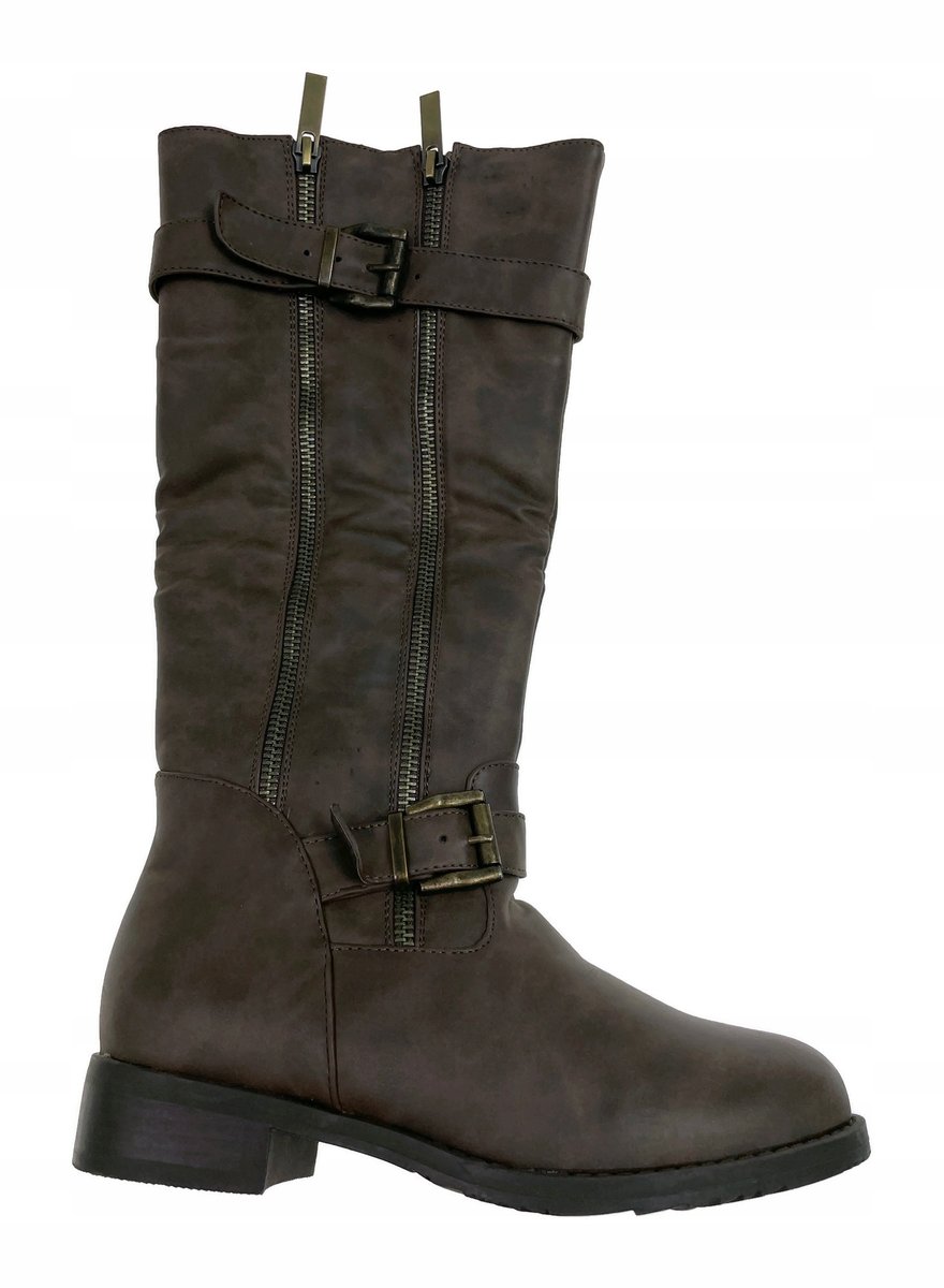 Brązowe kozaki płaskie TwoLips 36