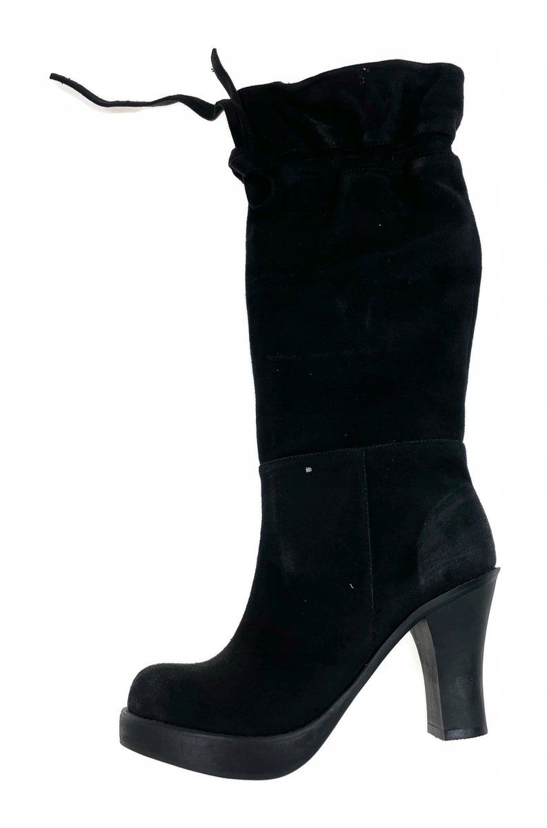 Czarne kozaki na słupku TwoLips 36