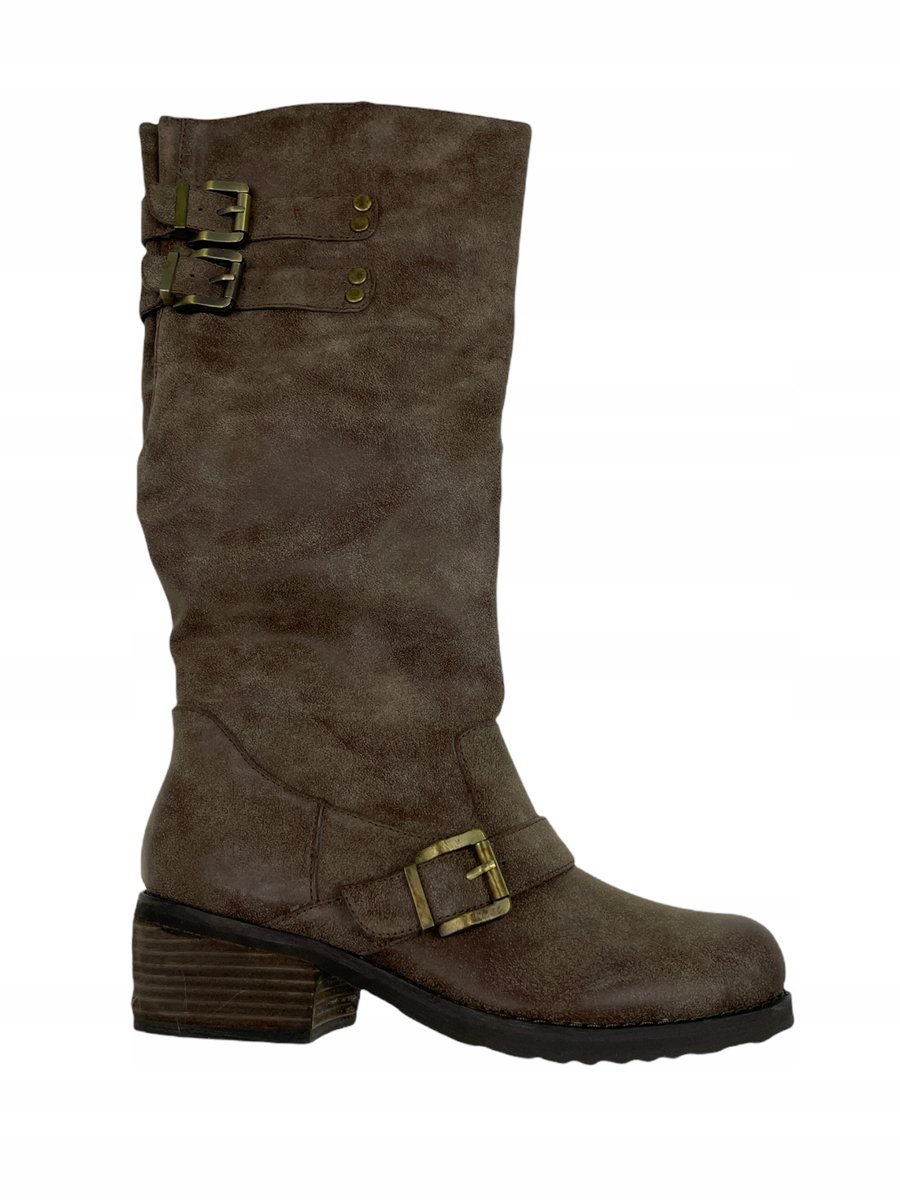 Brązowe kozaki na słupku TwoLips 36