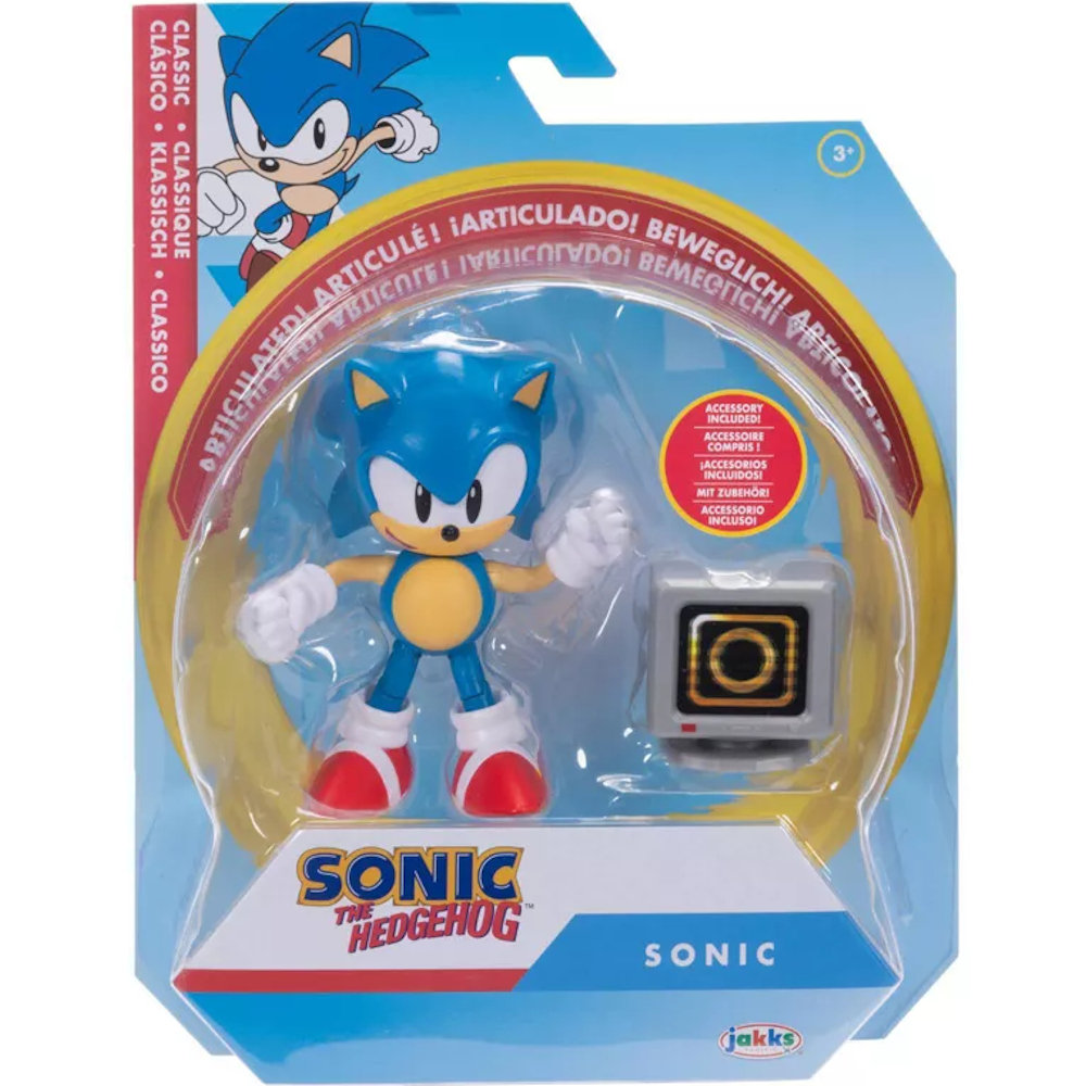 SONIC THE HEDGEHOG JAKKS RUCHOMA FIGURKA CLASSIC SONIC + RING ITEM BOX