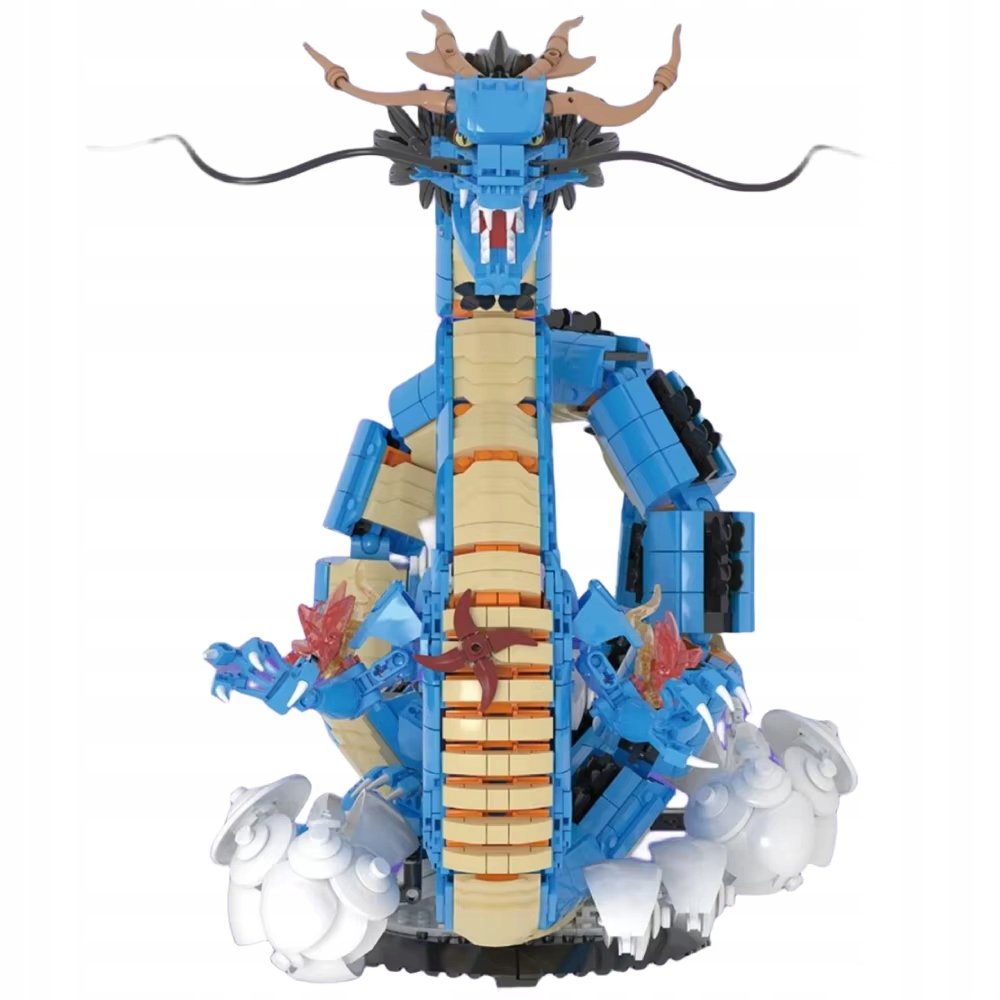 Klocki Konstrukcyjne SMOK Dragon Niebieski 1840 elementów