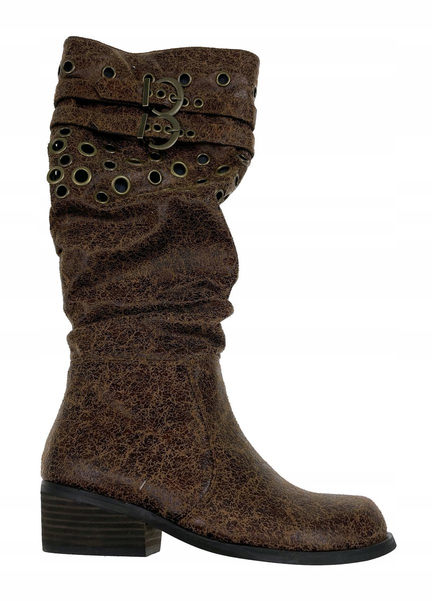 Brązowe kozaki na słupku TwoLips 36