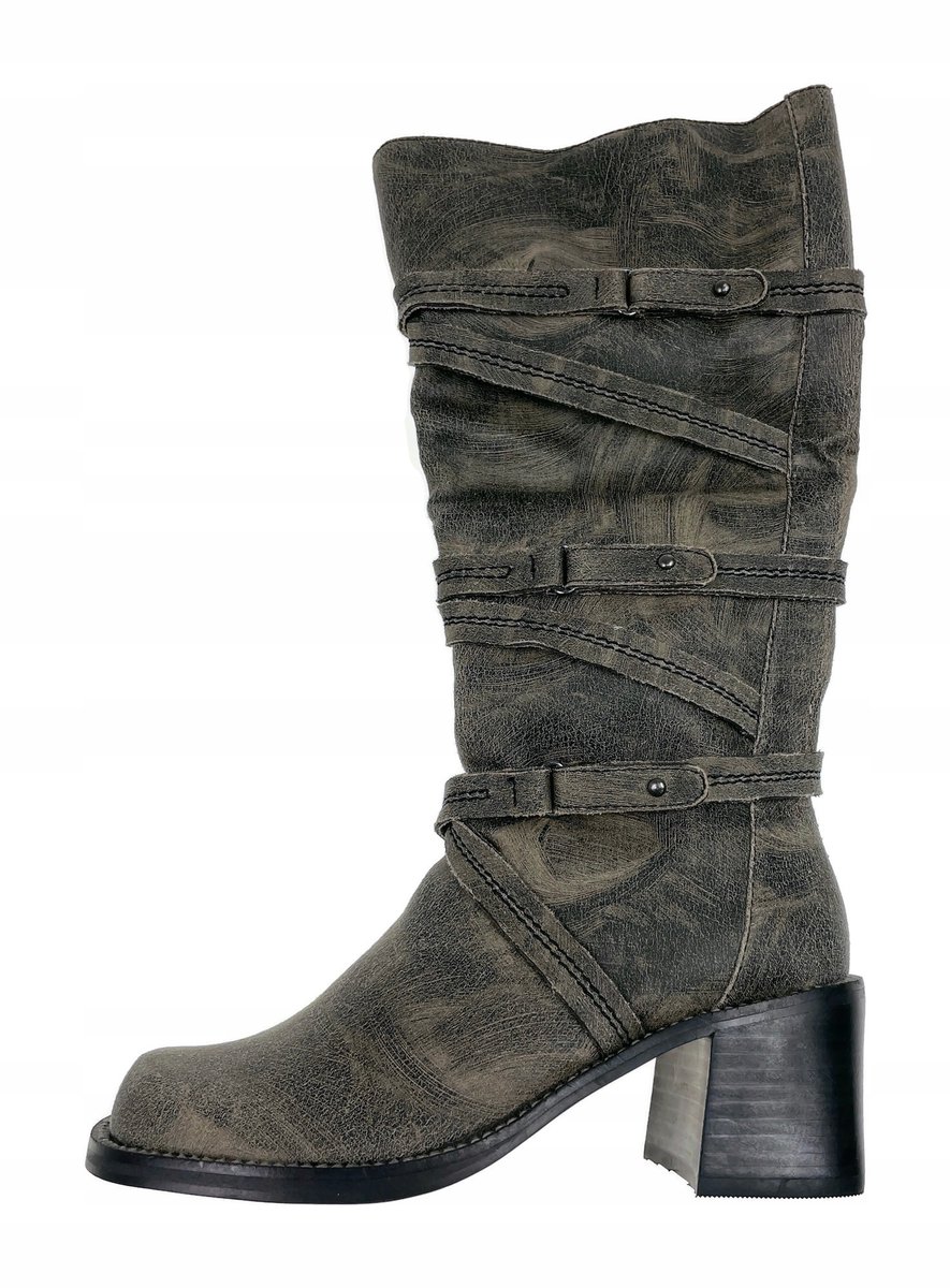 Brązowe kozaki na słupku TwoLips 36