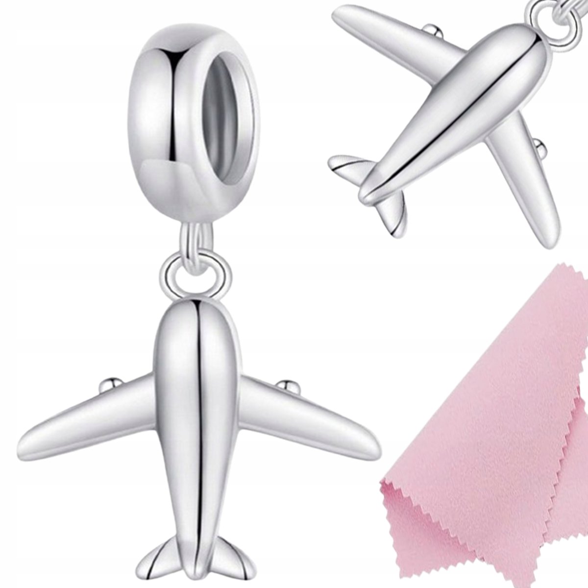 CHARMS zawieszka srebrny SAMOLOT wakacje podróż charmsy SREBRO S925