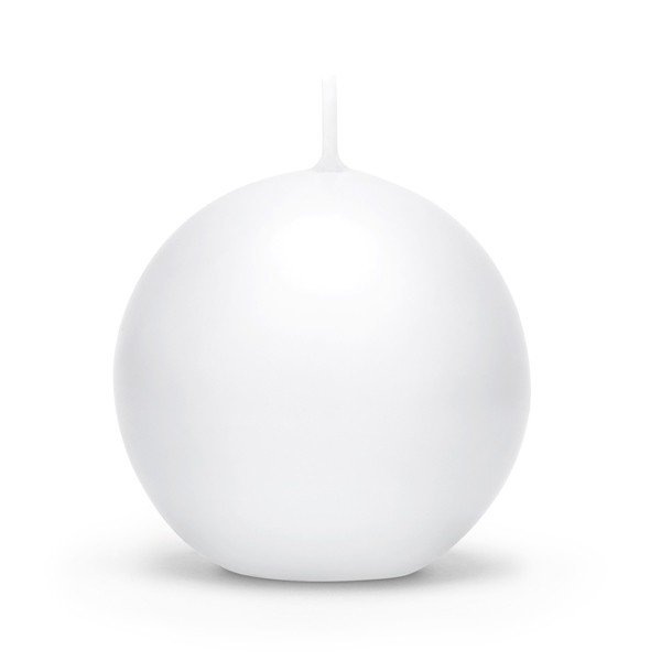 Świeca kula 8 cm - biała matowa - 1 sztuka