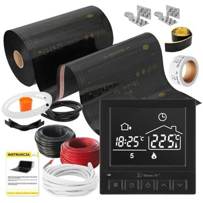 Folia grzewcza na podczerwień MISSION AIR Black Gold PTC 160W/m² (12mb x 50cm) + regulator Taurus Czarny