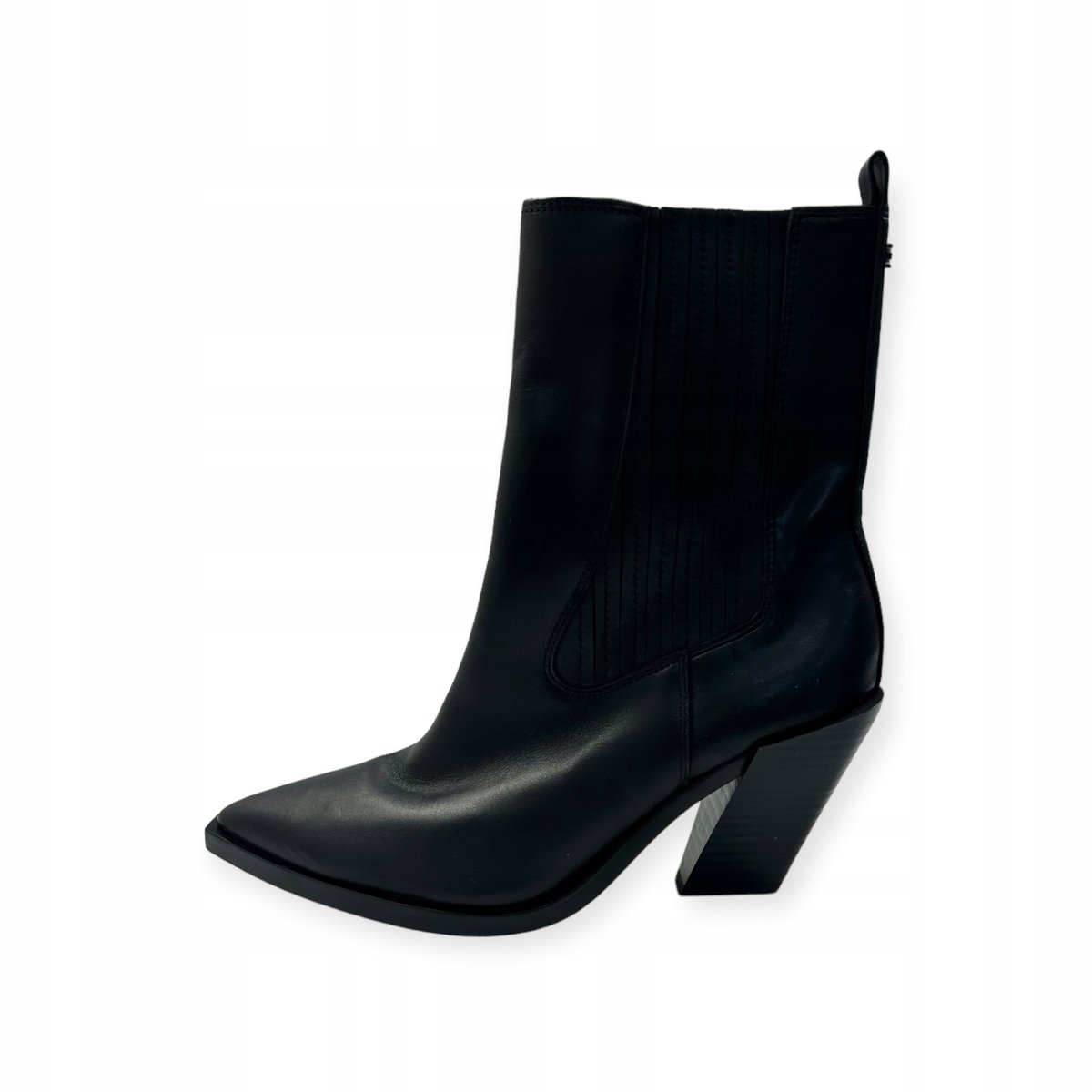 Czarne wsuwane botki na obcasie damskie Sam Edelman 38,5