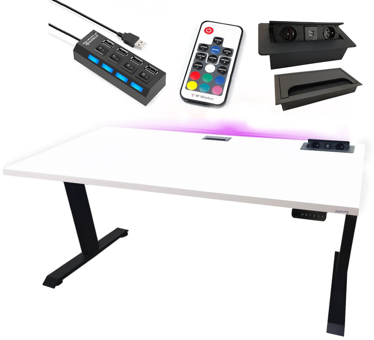 Biurko Elektryczne 120X36 Regulowane Nogi Loftowe Metalowe Producent