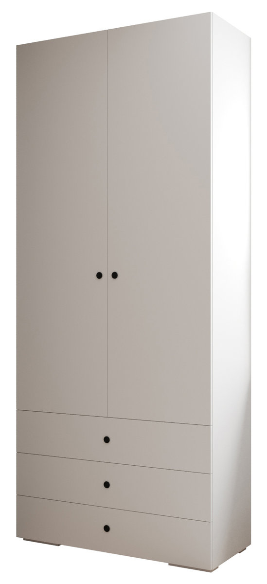 Szafa 2d3sz garderoba INOVA 2 100 gł. 47 biały/czarny