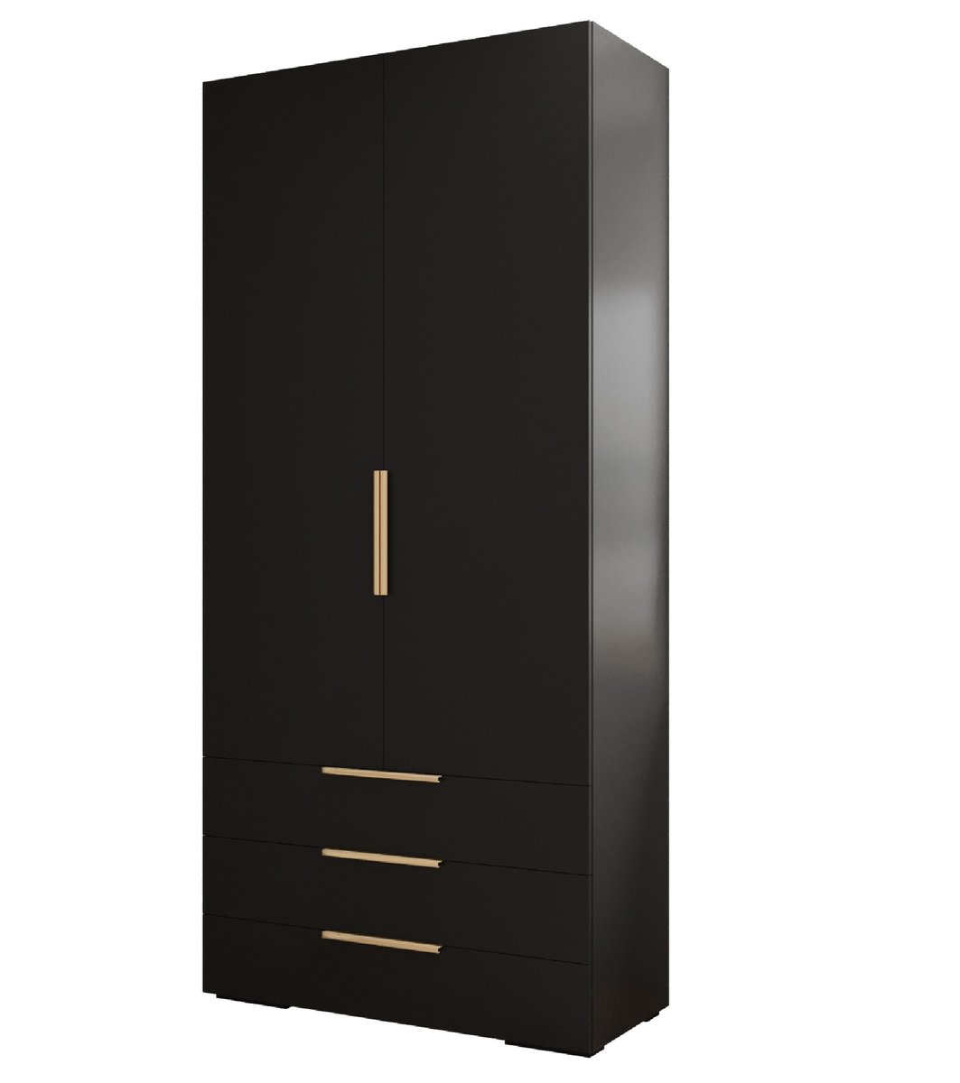 Szafa 2d3sz garderoba INOVA 1 100 gł. 47 czarny/złoty