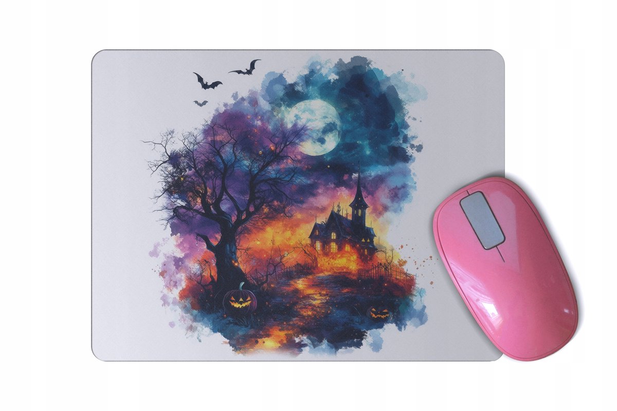 Podkładka pod mysz myszkę HALLOWEEN spooky dynia PREZENT nietoperz zamek