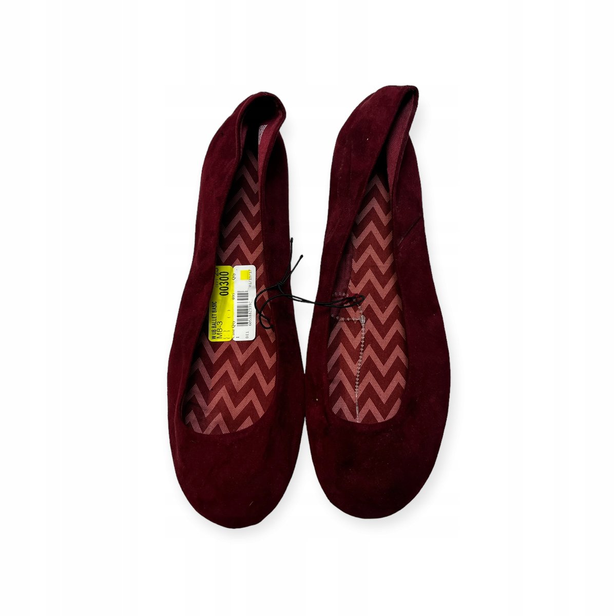 Wsuwane baleriny damskie bordo 41,5