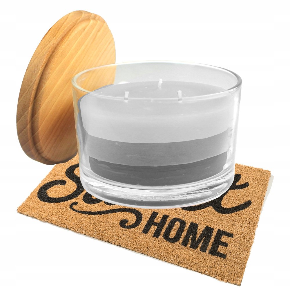 Świeca zapachowa świeczka z drewnianą pokrywką zapach sweet home 400 ml