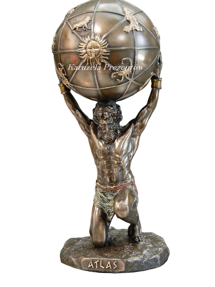 ATLAS DŹWIGAJĄCY ZIEMIĘ REALISTYCZNA FIGURKA PREZENT DLA SZEFA NA BIURKO